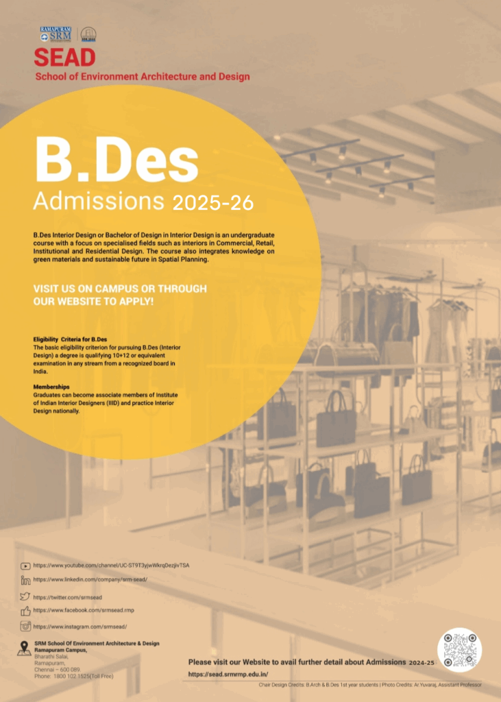 Announcements – SRM Sead – School Of Environment Architecture and Design