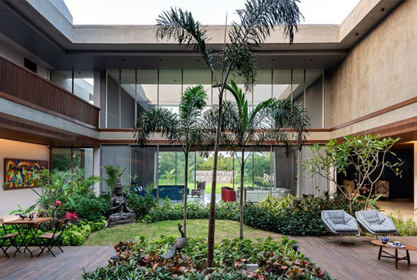 Contemporary design meets vernacular architecture in this courtyard home in Ahmedabad